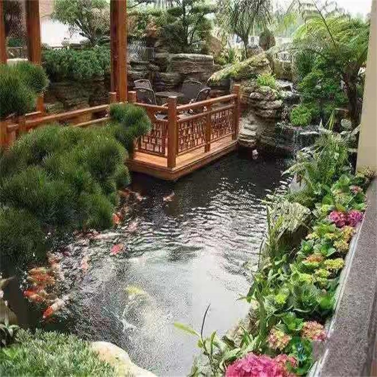 正定大型庭院假山鱼池景观设计